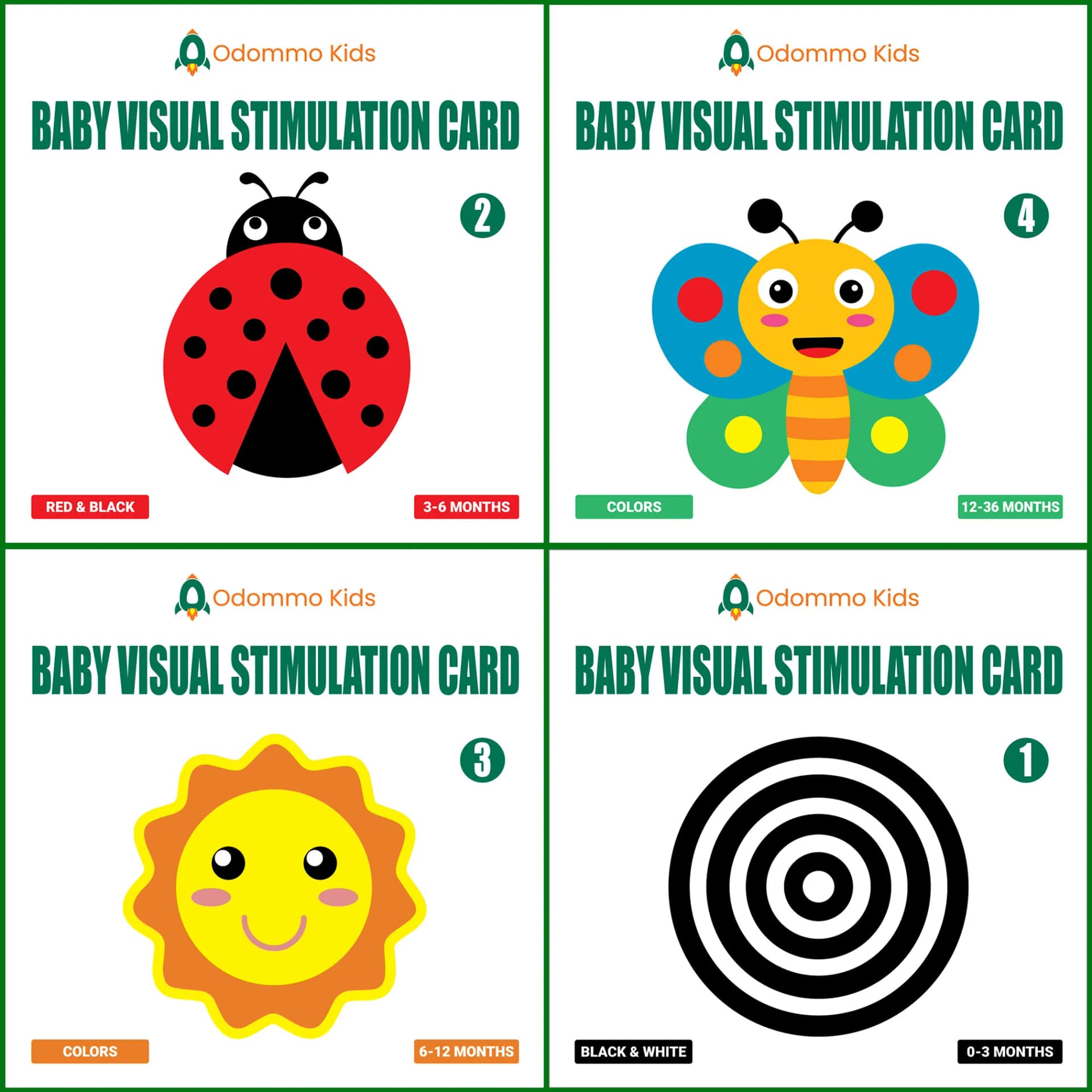 Baby Visual Stimulation Cards 4 Box Set